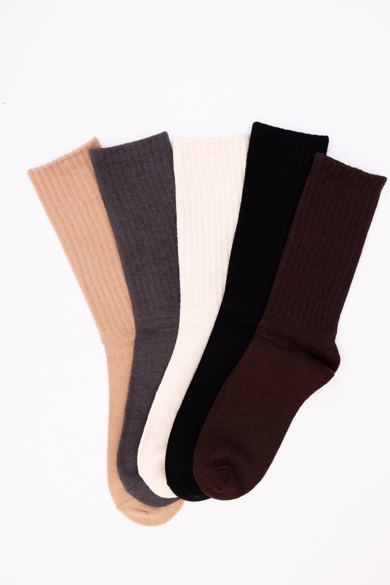 Earth Tones Comfort Crew Socks - Everyday Wear 🌱